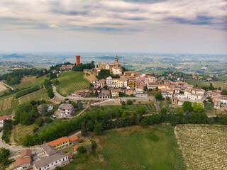 Fototapeta na wymiar Calosso town village, Costigliole d'Asti, Piedmont, Italy. Monferrato langhe wine tasting region