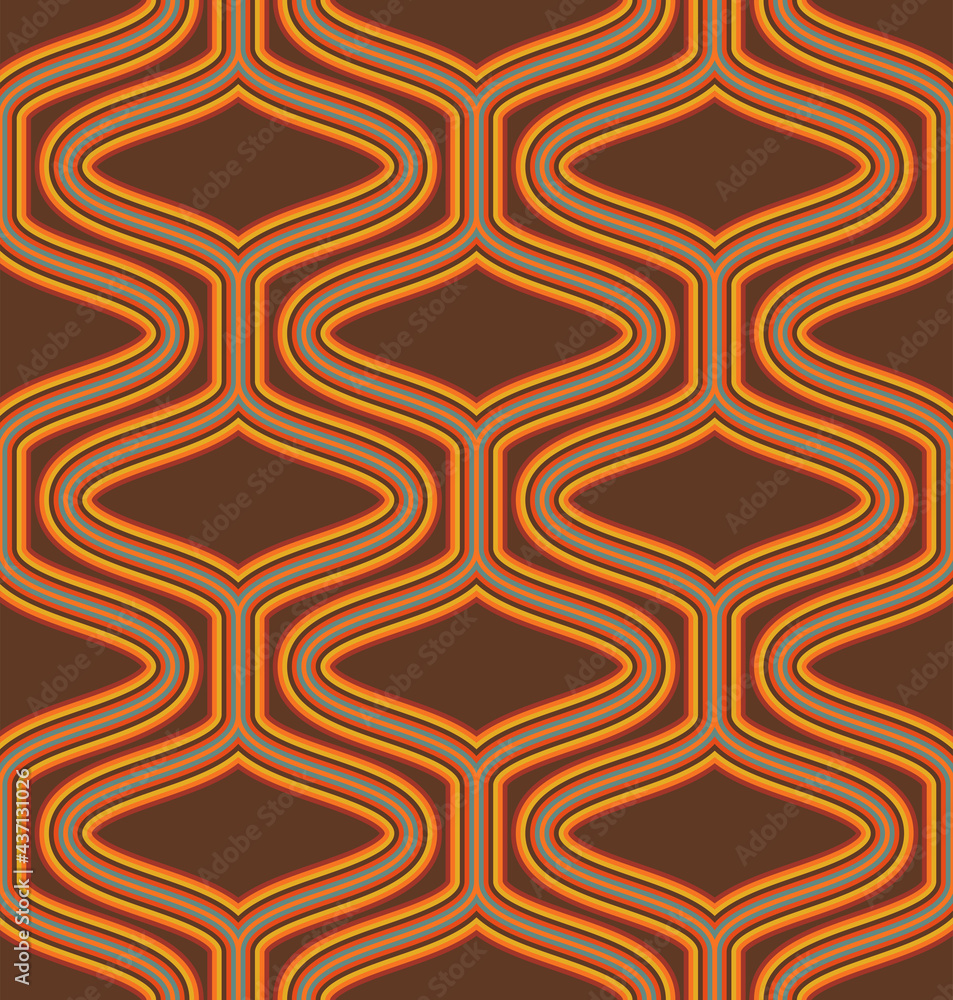 Poster retro seamless pattern - colorful nostalgic background design