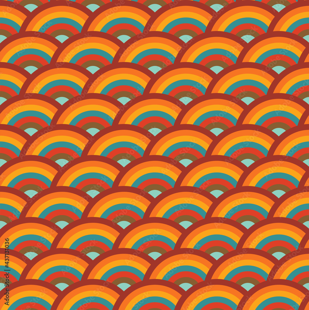 Poster retro seamless pattern - colorful nostalgic background design