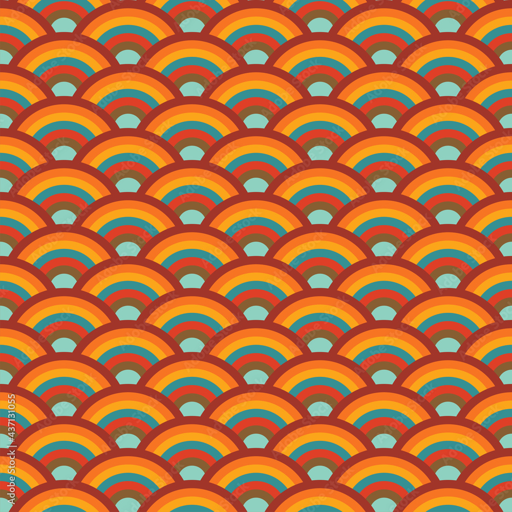 Poster retro seamless pattern - colorful nostalgic background design