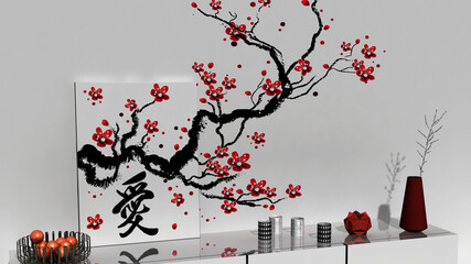 Japanese cherry tree frame