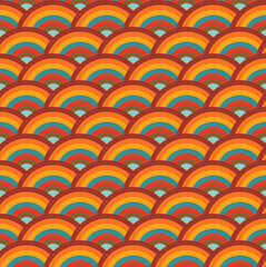 Retro seamless pattern - colorful nostalgic background design