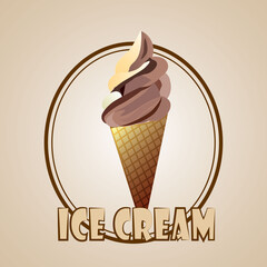 chocolate white ice cream cone design
