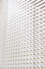 
White horizontal curtain, Modern sun shades for home, Striped curtain for office space decoration.
