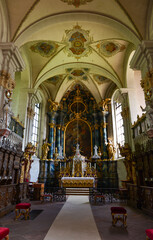 Innenansicht der kath. Kirche St. Margarethen in Waldkirch / Landkreis Emmendingen