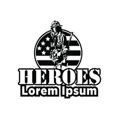 Illustration Vector graphic of flag and fireman design