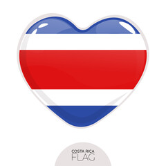 Isolated flag costa rica in heart symbol vector illustration