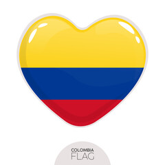 Isolated flag Colombia in heart symbol vector illustration
