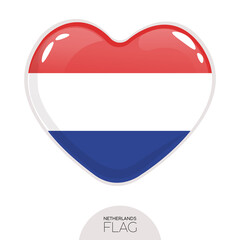 Fototapeta premium Isolated flag Netherland in heart symbol vector illustration
