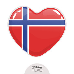 Isolated flag Norway in heart symbol vector illustration