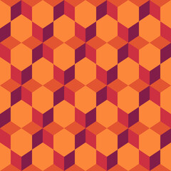 Fototapeta na wymiar Seamless pattern. Rhombuses, hexagons, diamonds, lozenges. Geometric wallpaper. Mosaic tiles. Flooring background. Ethnic motif. Geometrical backdrop. Digital paper. Web design. Textile print. Vector.