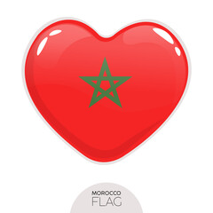 Isolated flag Morocco in heart symbol vector illustration