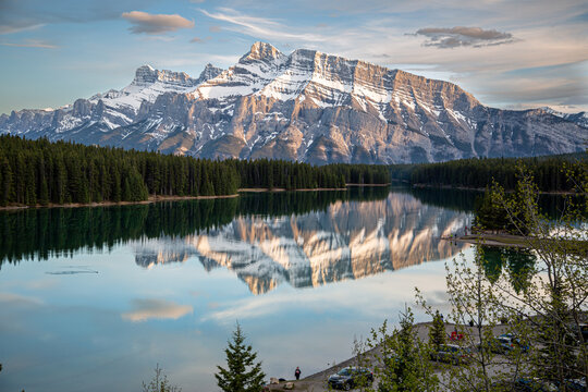 Mountain and lake reflection