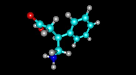 Phenibut molecular structure isolated on black
