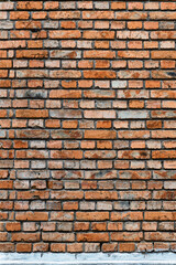 old red brown brick wall for background or texture