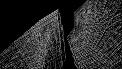 architecture building digital background 3d