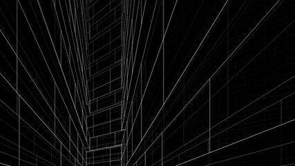 3d drawing of modern architecture