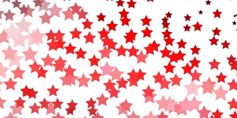 Dark Red vector background with small and big stars.