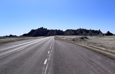 Road to nowhere in the badlands.