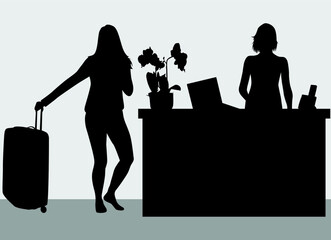 Hotel receptionist job vector illustration 