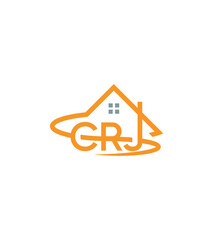 CRJ Real estate modern vector logo template 