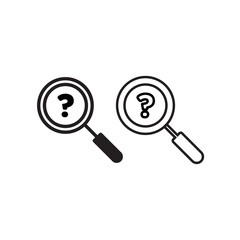 black and white magnifying glass vector isolated, illustration magnifying glass icon