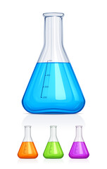 Vector illustration of classic laboratory flask.