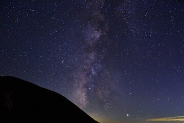立山連峰に輝く天の川