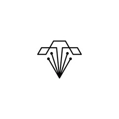 t v tv vt initial technology logo design vector template