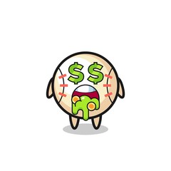 baseball character with an expression of crazy about money