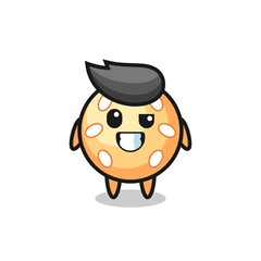 cute sesame ball mascot with an optimistic face