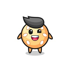 illustration of an sesame ball character with awkward poses