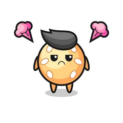 annoyed expression of the cute sesame ball cartoon character