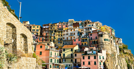 Fototapeta na wymiar Manarola Village at the Cinque Terre in Italy