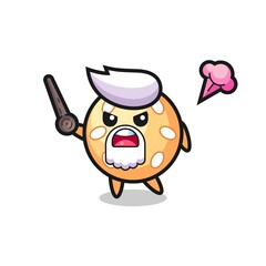 cute sesame ball grandpa is getting angry