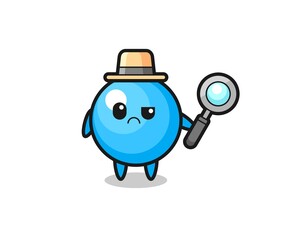 the mascot of cute bubble gum as a detective