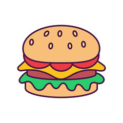Isolated burger icon Fast food