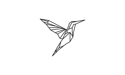 geometric lines bird hummingbird logo vector symbol icon design graphic illustration