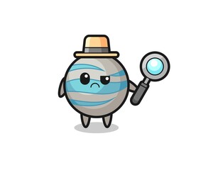 the mascot of cute planet as a detective