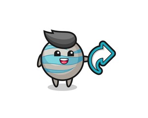 cute planet hold social media share symbol