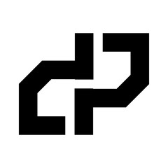 Obraz premium DP, DIP initials geometric company logo and vector icon