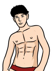 Fototapeta premium cute sexy man on white background