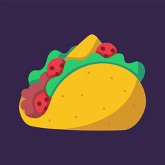 Isolated taco icon Mexican food