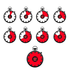 Timer, clock, stopwatch isolated set icons. Vector illustration.