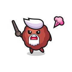cute meatball grandpa is getting angry