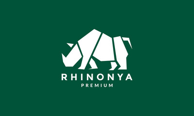 animal rhino geometric logo symbol vector icon illustration graphic design © devastudios