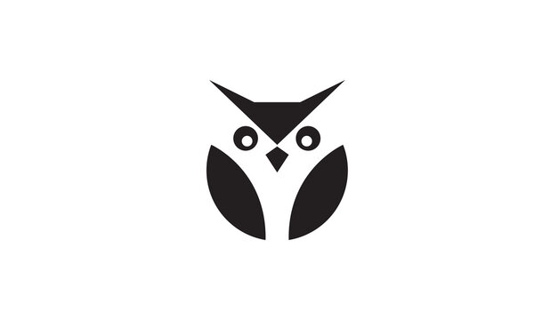 geometric circle head owl logo symbol vector icon design illustration graphic