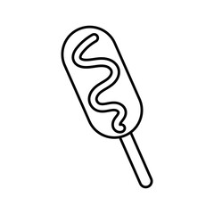 Isolated sausage with ketchup icon