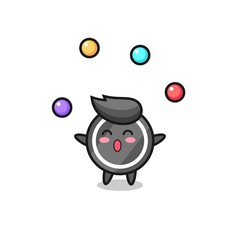 the hockey puck circus cartoon juggling a ball