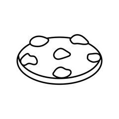 Isolated cookie with chocolate chips